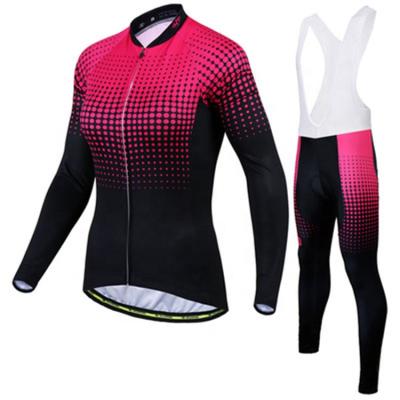 China Good Quality Packing Anti-UV Autumn Long Sleeve Cycling Jersey Cycling Jersey Mountain Bike Breathable Warm Suit Clothing And Pants Set for sale