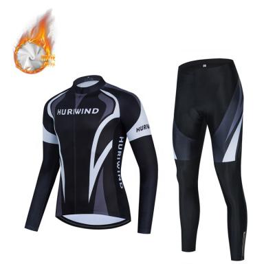 China Breathable Black Long Sleeve Pro Cycling Jersey Set Custom Bike Wear Long Sleeves Cycling Jerseys Cycling Apparel for sale