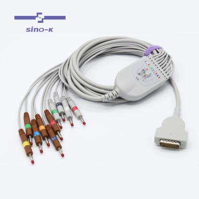 China TPU GE Marquette EKG Cable 10 Leads AHA Banana 4.0mm ecg Patient Cable 2029893-001 for sale