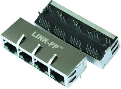 China 08B0-1X4T-03-F Basis-t Anschl. Magjack 4Port 100 durch das Loch abgeschirmt, EMS-Finger zu verkaufen