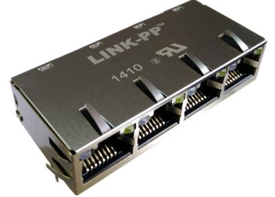 Chine 08B0-1G4T-36-F noyaux de la Base-T RJ45 4 de conn. Magjack 4Port 100 protégés, doigt d'IEM à vendre