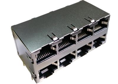 Китай 0879-2C4R-54 штабелировало перст EMI RJ45 2x4 Magjack 8Port защищаемый Основанием-T 1000 продается