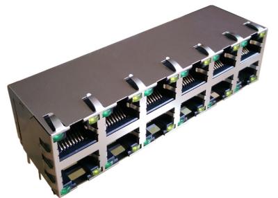 中国 0833-2X6R-54N-F は 2x6 Conn Magjack 12Port 1000 の基盤T によって保護された EMI 指を積み重ねました 販売のため