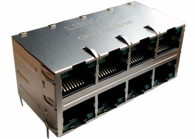 中国 0810-2H4R-28 はジャック Leds が付いているモジュラー ギガビット 2x4 MAG45 の地上の盾を積み重ねました 販売のため