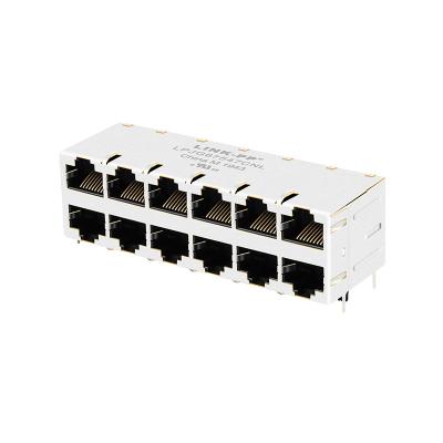 China 1840267-5 POE RJ45 Schakelaar Gestapelde Gigabit POE+ 2x6 POE Rj45 Pinout 1840267-6 Te koop