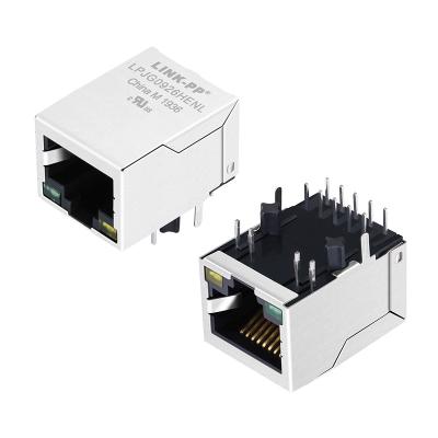 China 1x1 Port 1000Mbps POE+ RJ45 Modular Jack With Transformer LPJG0926HENL for sale