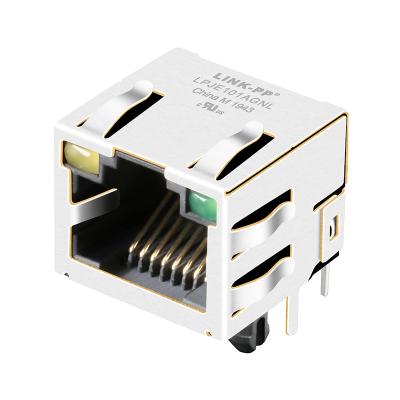 China LPJE101-0AG-MYNL Schildde RJ45 modulaire aansluiting met gele groene LED's Te koop