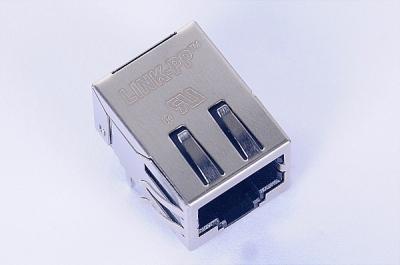 China PoE Single Port Stacked RJ45 No LEDs With Tab Down 0813-1X1T-A8-F for sale