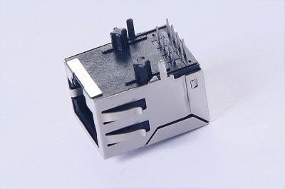 China 1000BaseT PoE Magnetic RJ45 Jack No LEDs With Tab Down 0813-1X1T-M1-F for sale