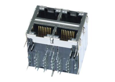 China 0895-2S2R-FM Stacked RJ45 2X2 With 10 / 100 Base - T Connector LPJG27043A4NL for sale