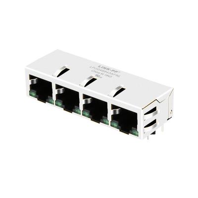 China LPJG46843AFNL 1X4 RJ45 Modular Jack Connector , RJ45 Jack Connector HFJ14-1G41ER-L11RL for sale