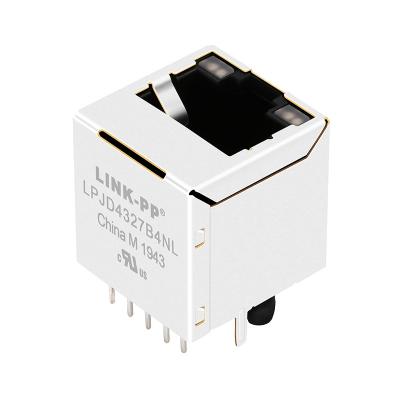 China 74984104401 base-T del conector 10/100 de la vertical Rj45 con el Magnetics LPJD4327B4NL del PoE en venta