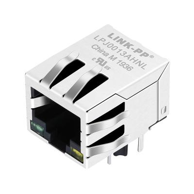 China Silbernes Metall IEEE RJ45 modularer Jack, interessiertes Rj45 Verbindungsstück 13F-63CGYD4S2NL zu verkaufen