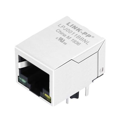 China 1x10/100Mbps RJ45 Modular Jack 13F-64GYD2SNW2NL With Transformer for sale