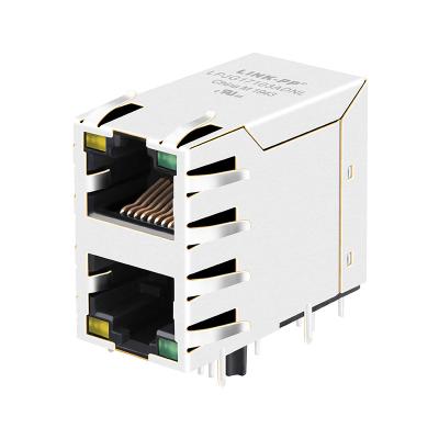 中国 XRJH-21C-1-HD3-170 は穴アセンブリを通して RJ45 1000Base-T LPJG17103ADNL を積み重ねました 販売のため