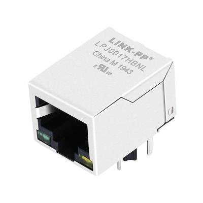 China Módulo de conector verde de la base-T de LJ-H41S1C-14-F 10/100 solo/amarillo portuario del LED RJ-45 LPJ0017HBNL en venta