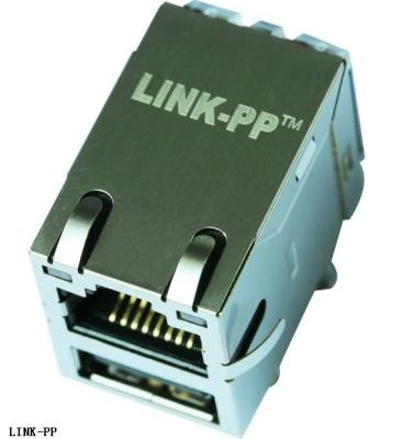 Cina Il connettore combinato 8211-1X1T-36-F di USB Rj45 sceglie il porto Jack con USB LPJU3101AONL in vendita