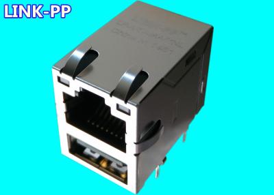 Κίνα Rc-122c09-015 USB RJ45 Jack LPJU3101AONL με πορτοκαλί και πράσινο/κίτρινο LEDs προς πώληση