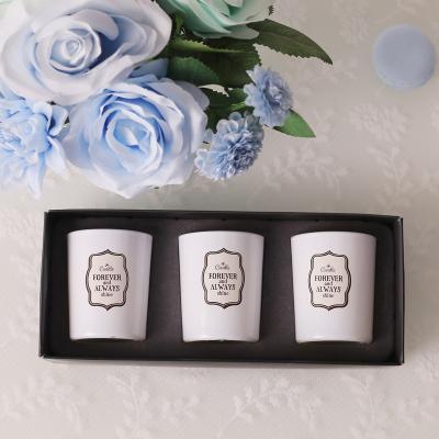 China Birthdays Wholesale Whiteround Premium High Quality Glass Cup WAX COCONUT Scented Candle Set With Box for sale