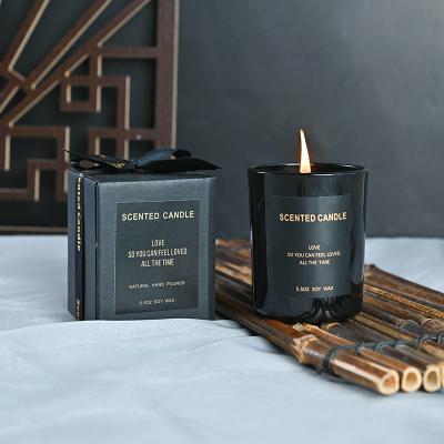 China High Quality Black Soy Wax Salon Custom Christmas Home Decoration Without Lid Candle Private Label Scented Gift Set With Box Cup Aroma for sale