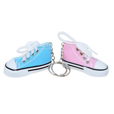 China Plush Popit Mini Canvas Shoe Charm Bulk White Pink Key Chain Shoes Keychains Wholesale 3d Charms Ring For Women for sale