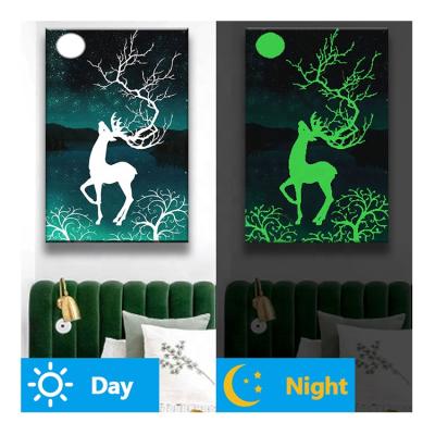 China Diamond Painting New Arrival Luminous Glowing Glowing Painting By Diamonds Night Deer Moon Handmade Gift N007 Various Sizes Available for sale