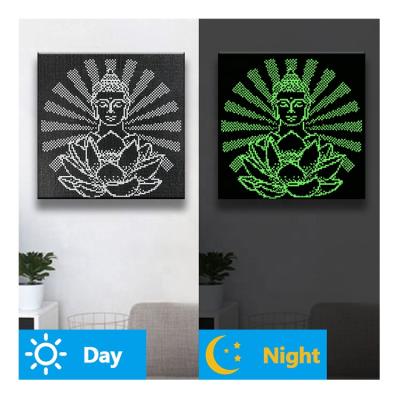 China Home decoration; Gift ; DIY Hobby Opens Wall Art Kits Dark Glowing Night Buddha Artwork Resin Drill N004 Diamond Painting Stones Shining At for sale