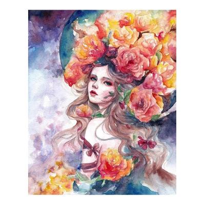 China Ever Moment Diamond Painting Girl Flower Full Square Drill Diamond Embroidery Art Handmade Home Living Room Decoration ASF2108 for sale