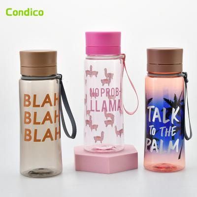 China Hot Sale High Quality 600ml Bpa Free Viable Plastic Bottle Portable Outdoor Plastic Water Bottles In Bulk for sale