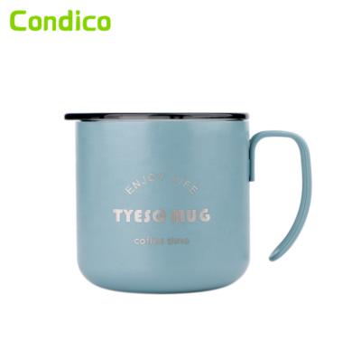 China Disposable Eco Travel Mug 18/8 Stainless Steel Vacuum Double Wall Thermo Insulated Coffee Mugs With Handle for sale