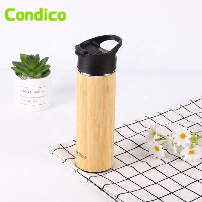 China PORTABLE Creative Bamboo Professional Travel Vacuum Thermos Mug Stainless Steel Tumbler Environmental Protection for sale