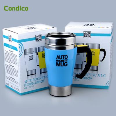 China Stainless Steel Self Viable Magnetic Automatic Stir Mugs Lazy Automatic Magnet Coffee Mug Milk Rotating Mixer Electric Plastic Cups for sale