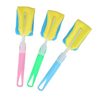 China Nordic Viable Long Style Baby Bottle Sponge Cleaning Brush Handle Water Bottle Cup Wash Sponge Brush for sale