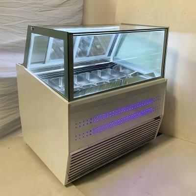 China Auto-Defrosting Single-Temperature 12 Pans Gelato Marble Base Commercial Ice Cream Freezer for sale