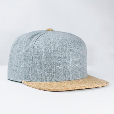 China breathable & Cork Snapback Caps With Cork Wholesale Sales Flat Brim Waterproof Wool Cork Baseball Cap Custom Embroidered for sale