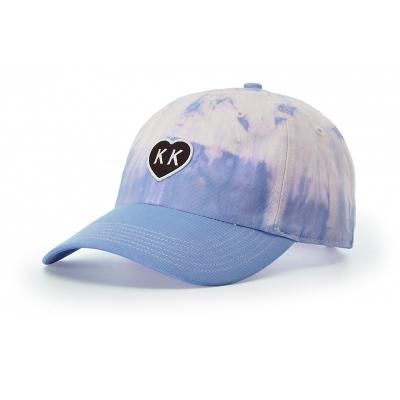 China New Fashionable JOINT Design Tie Dye Embroidery Patch Colorful Baseball Caps Washed All-match Gradient Color Dad Hat for sale