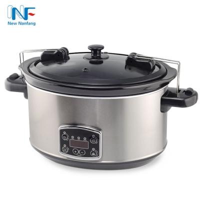 China Hot Selling Hotel New Digital Stainless Steel Electric Jug-Pot Slow Cooker With Locking Lid for sale