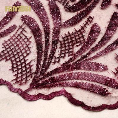 China Fancy design tie dye dye tying process order french lace fabric embroidery fabrics for apparel material for sale