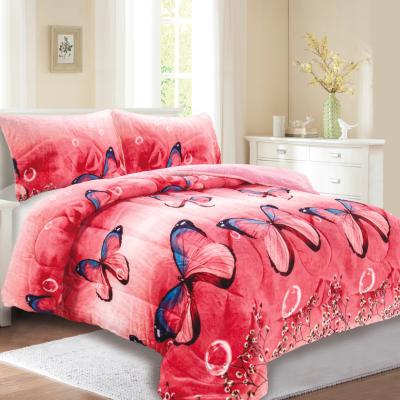 China Portable SMILE HOME 2021 New Design Cal King Queen Comforter Sets Sherpa Bedding Blanket Comforters Set for sale