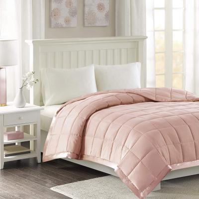 China Washable Satin Blanket Duvet Insert Ultra Soft Hypoallergenic Bedding Medium Heat For All Seasons Twin Pink for sale