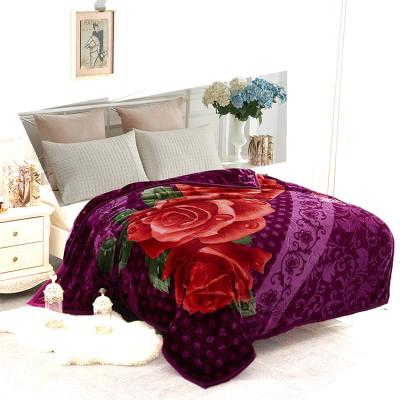 China High Quality Heavy Disposable Mink Blanket Korean Style - Silky Soft & Warm, 2 Ply A&B Printed Raschel B for sale