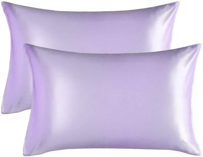 China Non-Toxic Satin Pillowcase For Hair And Skin 2 Pack Silky Satin Pillow Cases With Envelope Closure No Zipper Queen Size 20x30 Lavender for sale