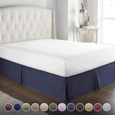 China Decoration Hotel Collection Bed Skirt With 14 Inch Drop Double Brushed Microfiber Pleated Dust Ruffle Queen for sale