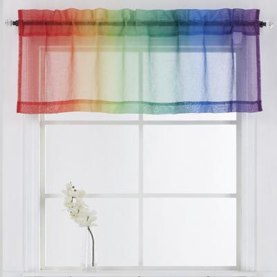 China Sheer Curtain Rainbow Curtain Draperies 52*18 Inch Rod Pocket Curtain Drapery for sale