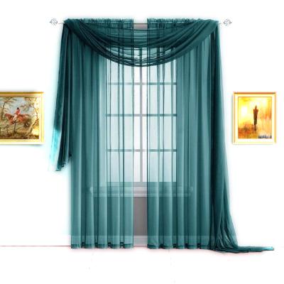 China Blackout 3 Piece Sheer Voile Curtain Panel Drape Set Includes 2 Panels & 1 Scarf (84