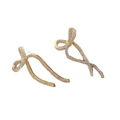 China Hyacinth Exquisite Butterfly Knot Earrings 925 FASHIONABLE Silver Needle Earrings Sweet Stud for sale