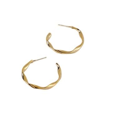 China Hyacinth In Stock Trendy Simple and Popular Circle Earrings with 18K Gold Plated Classic Stud Earrings for sale