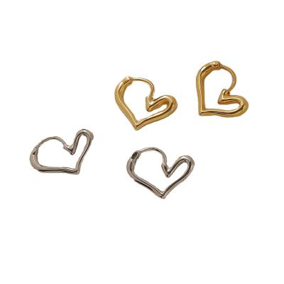 China Simple TRENDY Heart Hyacinth Minimalist Metal Stud Earrings for sale