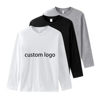 China Custom 100% Cotton Printed T-Shirts 220Grams Custom LOGO Anti Shrink 220Grams Long Sleeve Blank Printing T-Shirts Unisex Plain Tees for sale