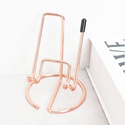 China YS0401D Waterproof Metal Wire Business Card Holder Cell Phone Holder Photo View Display Gold Folding For Phones Tablet Kindle for sale